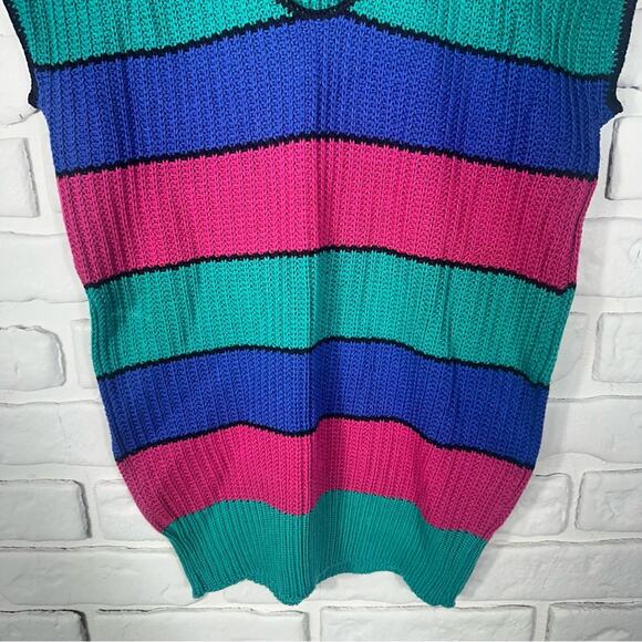 Vintage Multicolor Striped Sweater Top Size Medium - Picture 6 of 8